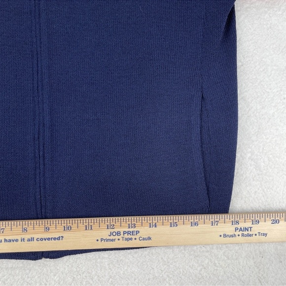 St. John Sport Sz L Cardigan Sweater Full Zip Striped Star Red White Blue Luxury - Picture 10 of 13